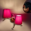 Devansh Metal Electric Wall Light in Gold Colour with Red Shade Count of 2 Lights