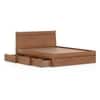 Basel Solid Wood King Size Drawer Storage Bed In Amber Walnut Finish