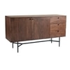 Alasa Solid Wood 2 Door  3-Drawer Sideboard In Provincial Teak Finish 55