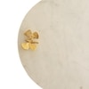 Marble Platter Plain White Round With Gold Foil Work Metal Flower Embedded