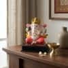 Devotional Lotus Grace Ganesha Statue in White Colour