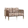 Taran 2 Seater Wooden Sofa in Sunset Ikat Stripes Colour