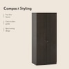 Zoey Engineered Wood 2 Door Wardrobe in Dark Wenge Finish