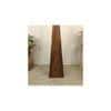 Monolith Wooden Floor Lamp with Brown Base and Jute Fabric Lampshade