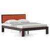 Florence Bed Solid Wood Queen Size Bed In Mahogany Finish & Lava Colour
