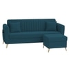 Daraco Velvet L shape 4 Seater Sofa in T Blue Color