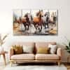 The Castle Decor 7 Running Horses Vastu Wall Art Framed Painting 27x48 Inch (Style 5)