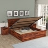 Prashiv Sheesham Wood King Size Bed In Honey Oak Finish With Hydraulic Storage (72 x 78 inches)