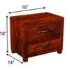Birch Solid Wood Bedside Table in Teak Finish