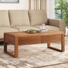 Linnea Rectangular Solid Wood Coffee Table In Amber Walnut Finish