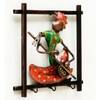 Metal Handpainted Red Musician Key Holder with 3 Hooks