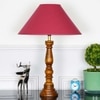 Hatton hand crafted Solid wood honey finish table lamp With Maroon Cotton Shade