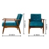 Armari Solid Wood Arm Chair in Blue Color