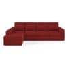 Apollo Compact Fabric Sectional Compact Sofa (Colour : Salsa Red, Cushion : Soft, Back Type : Regular, Seating Capacity : Left Aligned 3 Seater + Left Aligned Chaise)