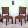 Newport wood Set of 2 Dining Chairs in Taupe Brown Velvet Upholstery with MAHAGONY FINISH