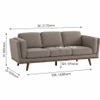 Scandinavian Civic Three Seater Sofa Cocoa Finish