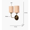 Devansh Metal Electric Wall Light in Gold Colour with Beige Shade Count of 2 Lights