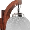 Devansh Solid Wood Electric Wall Light in Brown Colour with White Shade Count of 1 Light