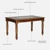 Rangrez Sheesham Wood 6 Seater Dining Set in Provincial Teak Finish with Cushioned Chairs