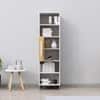 Hexa Engineered Wood Bookshelf Multipurpose Storage Rack in Frosty White and Giant Wood Colour