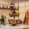 Ireka Home Farmhouse 3 Tier Storage Basket with Metal Handles