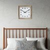 Square Wooden Wall Clock with Sharp Black Indices