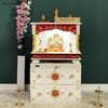 D'Dass Multi Color Mdf and Sheesham Wooden Temple With Cabinet For Pooja