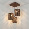 Oblique Brown Solid Wood Cluster Hanging Light
