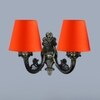 Devansh Metal Electric Wall Light in Antique Gold Colour with Orange Shade Count of 2 Lights