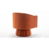 Morrow Swivel Solid Wood Round Chair in Orange Colour