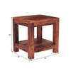 Box Solid Wood Bedside Table in Teak Finish