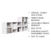 Hexa Engineered Wood Bookshelf Multipurpose Storage Rack in Frosty White Colour