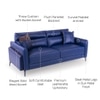 Meagan 3 Seater Leatherette Sole in Blue Colour