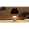 Black cotton with White Brushed Wood Table Lamp
