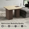 Muro Stone Side Table in Danish Walnut Finish