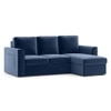 Kowloon Sectional 3 Seater Pull Out Sofa cum Bed In Lapis Blue Colour