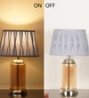 Duffield Amber Glass Table Lamp With  Cotton Shade