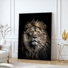 The Castle Decor Crowned Lion King Wall Art Framed Painting 20x30 Inch