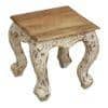 Amaran Solid Wood End Table, White finish