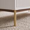 Velin Ridged Coffee Table with Drawer White