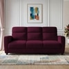 Alvaro Velvet 3 Seater Sofa Red wine Color