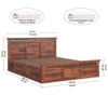 Madhavi Solid Wood King  Size Bed With Hydraulic Storage (Honey Oak Finish)