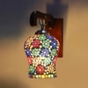 Devansh Solid Wood Electric Wall Light in Brown Colour with Multi Shade Count of 1 Light