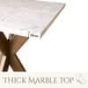 Nextstep Marble End Table Golden Finish