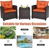 Carry Bird Wicker Patio Furniture Outdoor Balcony Chairs In Orange Colour