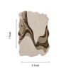 Handmade Wool Shaped Rug Modern Abstract Wave Brown Beige 5 x 7 Feet Carpet