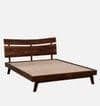 Asher Solid Wood King Size Non Storage Bed In Provincial Teak Finish