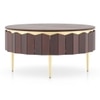 Keoni Round Solid Wood Coffee Table In Claret Mahogany Finish