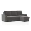 Kowloon Sectional 3 Seater Pull Out  Sofa Cum Bed with Storage in Slate Ash Grey Velvet Colour