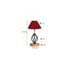 Camilla Maroon Jute Table lamp with Wood & Iron Base